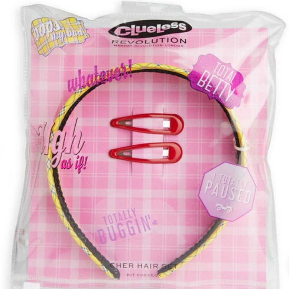 ADD-ON ONLY (to bundle) Clueless x Revolution Cher Plaid Headband & Red Clips